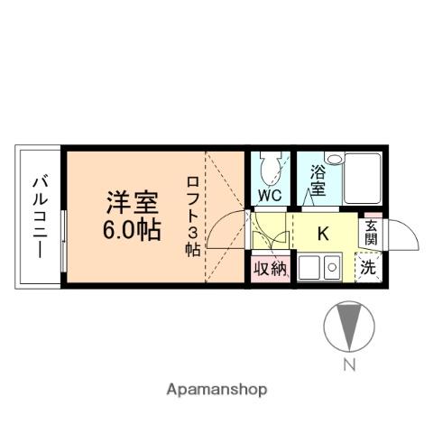 サンレオ花園(1K/1階)の間取り写真