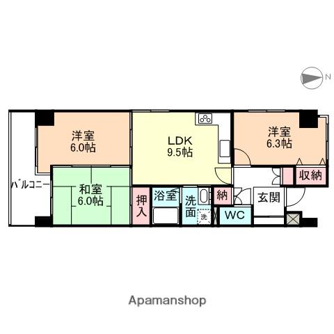 セントラルパレス(3LDK/4階)の間取り写真