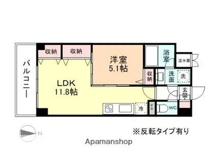 プレステージ富山(1LDK/8階)の間取り写真