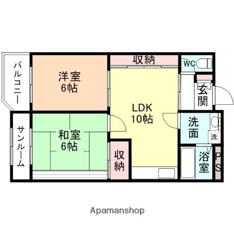 エクセルふたすぎ(2LDK/2階)の間取り写真