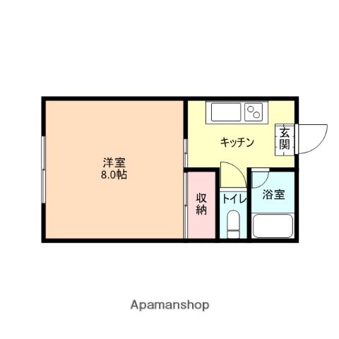 アルカディア五福(1K/2階)の間取り写真