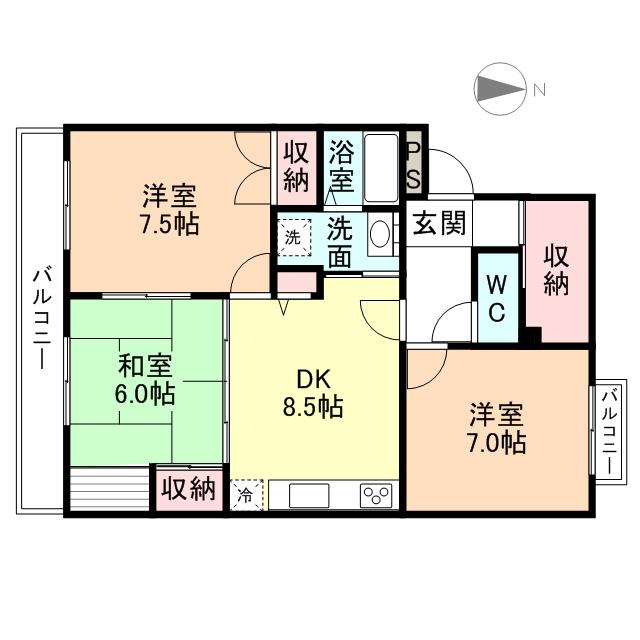 ルーチェ・ソラーレ(3SLDK/1階)の間取り写真
