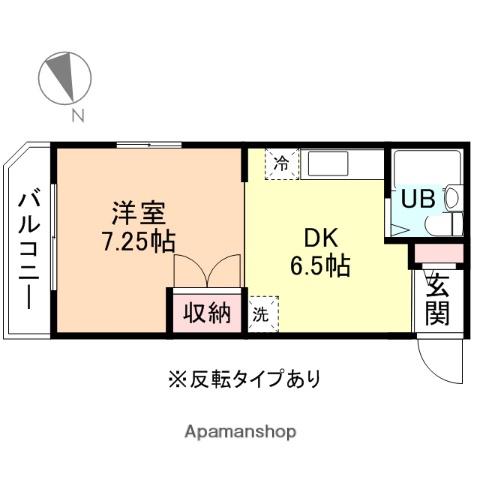 コーポ神通(1DK/3階)の間取り写真