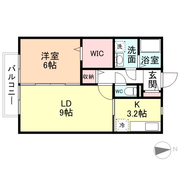 グランモア(1LDK/1階)の間取り写真