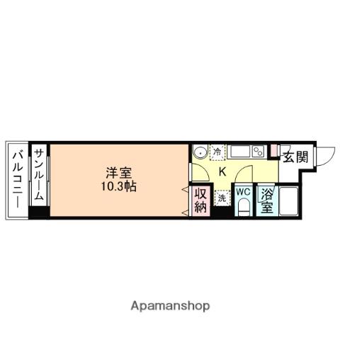 エグゼ富山(1K/6階)の間取り写真