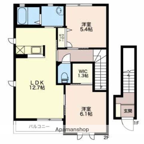 K.Tタウン B棟(2LDK/2階)の間取り写真