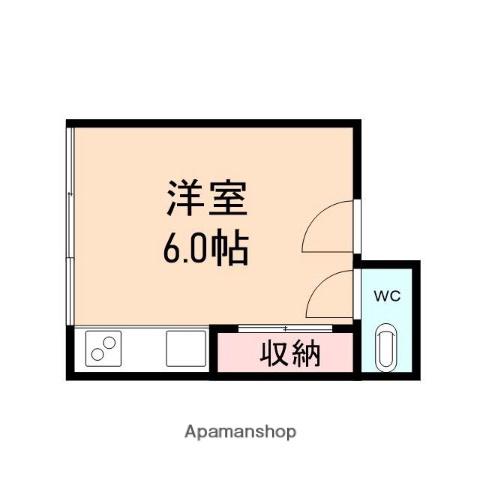 宝山荘(ワンルーム/2階)の間取り写真