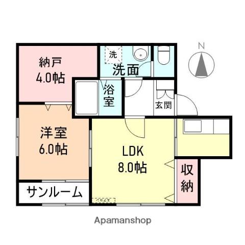 ヴェルニ(1LDK/1階)の間取り写真