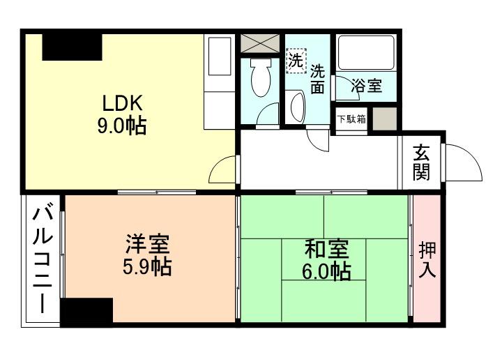 リアライズ千歳(2DK/8階)の間取り写真