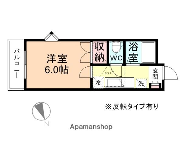 セサミ赤田(1K/2階)の間取り写真