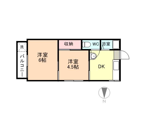 ゴフクハイツ(2DK/1階)の間取り写真