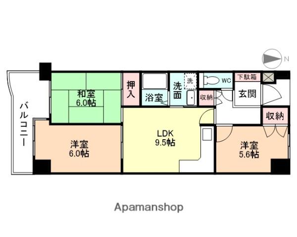 セントラルパレス(3LDK/7階)の間取り写真