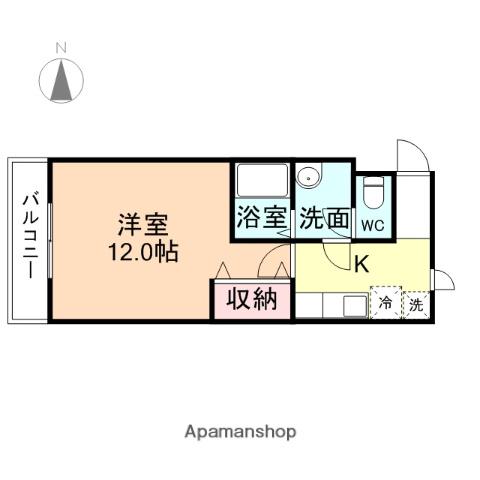サンライズ朝陽(1K/3階)の間取り写真