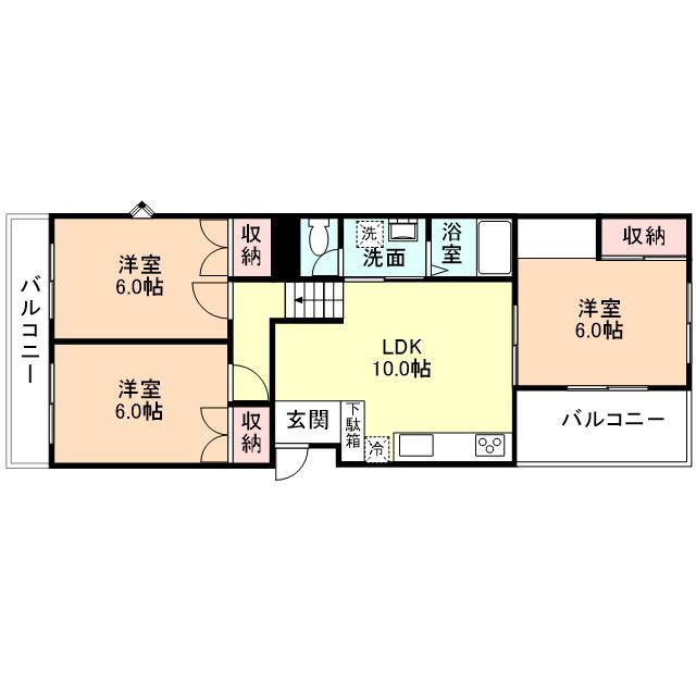 グランスイート藤木(3LDK/2階)の間取り写真