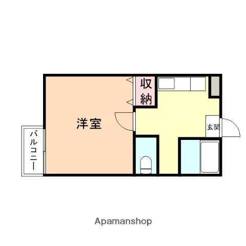 シナモン(1K/2階)の間取り写真