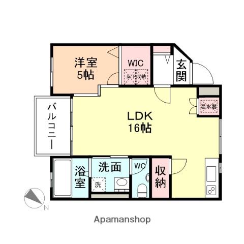 プルミエールU(1LDK/1階)の間取り写真