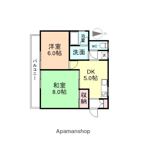 クリオ白銀(2DK/4階)の間取り写真