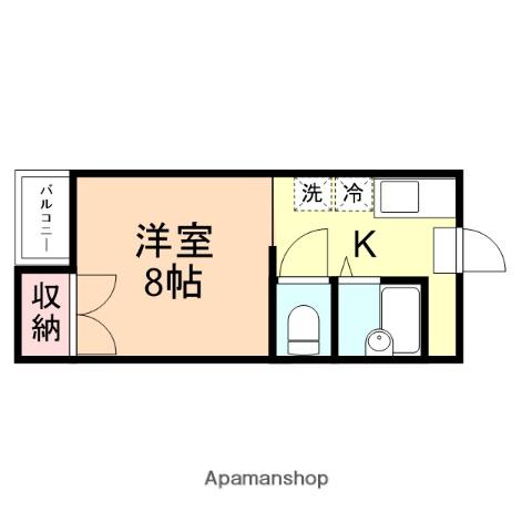 コーポアムール(1K/2階)の間取り写真
