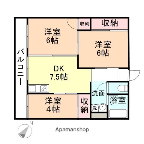 アネックス大観(3DK/1階)の間取り写真