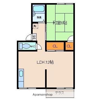 プレジール・サカエ(1LDK/2階)の間取り写真