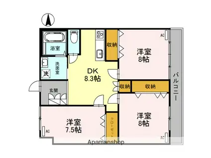 J-HOUSE杉田(3DK/2階)の間取り写真