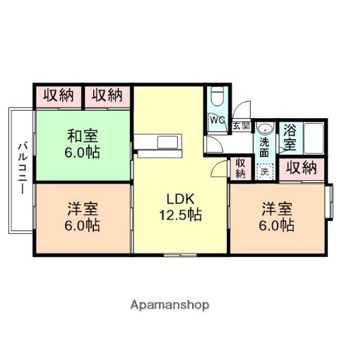 SHAMROCK(3LDK/2階)の間取り写真
