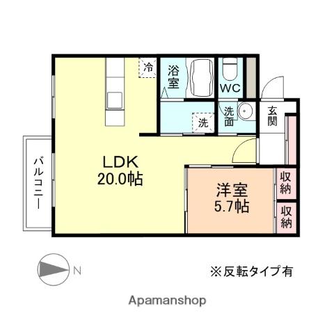 自由空間クラレ(1LDK/2階)の間取り写真