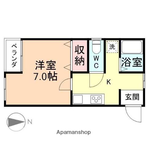 エレガンスコート黒瀬(1K/4階)の間取り写真