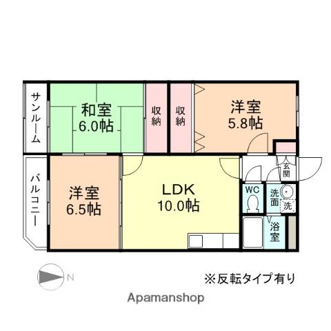 ユーシン・セガワ(3LDK/2階)の間取り写真