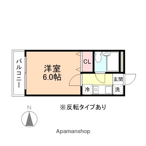 ハイツ南田町(1K/2階)の間取り写真
