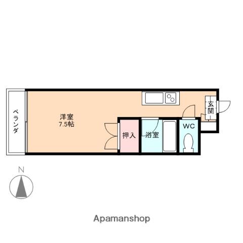 サンビレッジ(ワンルーム/2階)の間取り写真