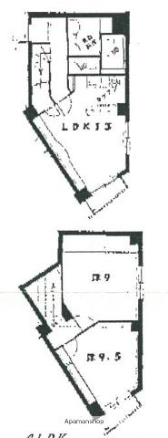 ヴィベール磯部(2LDK/3階)の間取り写真