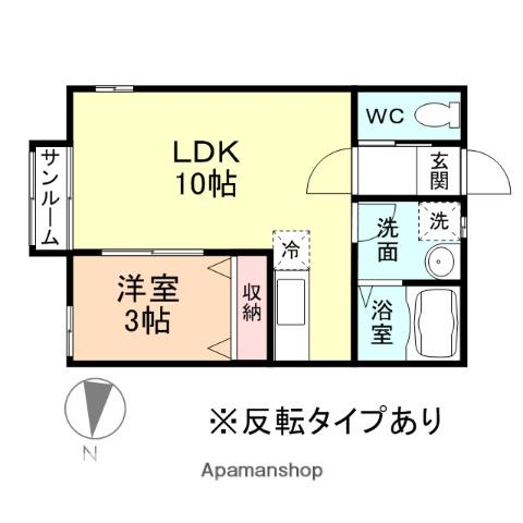 PARK SQUARE(1LDK/1階)の間取り写真