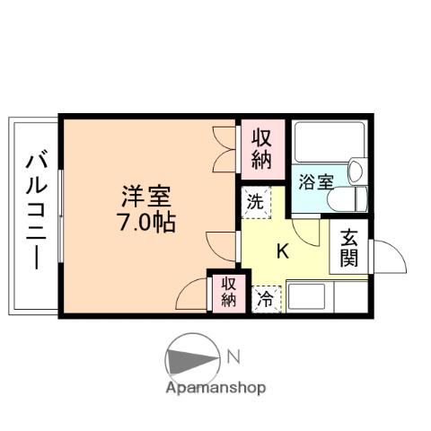 コタージュ五番館(1K/1階)の間取り写真