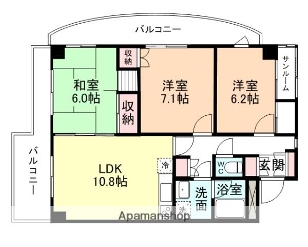 エクシーブ中野(3LDK/6階)の間取り写真
