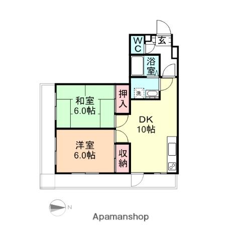 マイウェルマイルド(2LDK/2階)の間取り写真