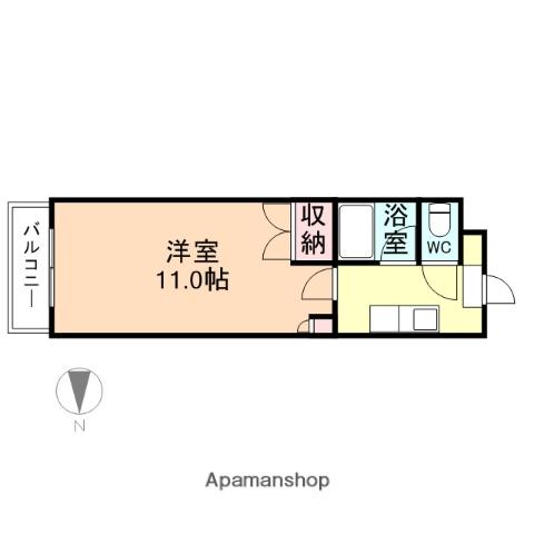 スカイハイム磯部(1K/3階)の間取り写真