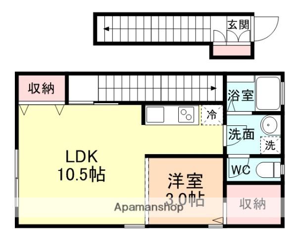 タウンハウス千石町(1LDK/2階)の間取り写真