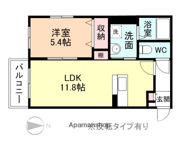 GRAN HEART(1LDK/1階)の間取り写真