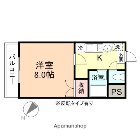 シャテロ(1K/3階)の間取り写真