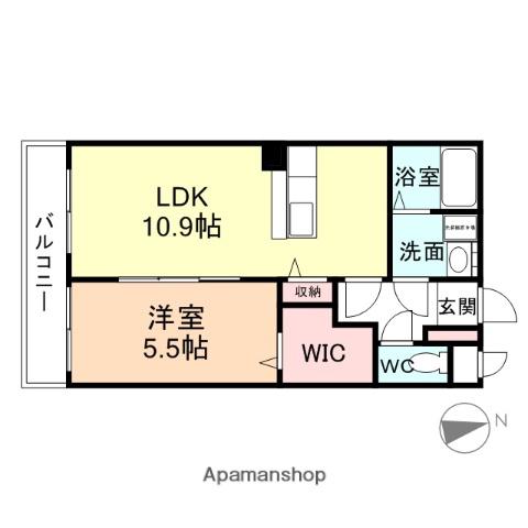 ユーミー下大久保(1LDK/3階)の間取り写真