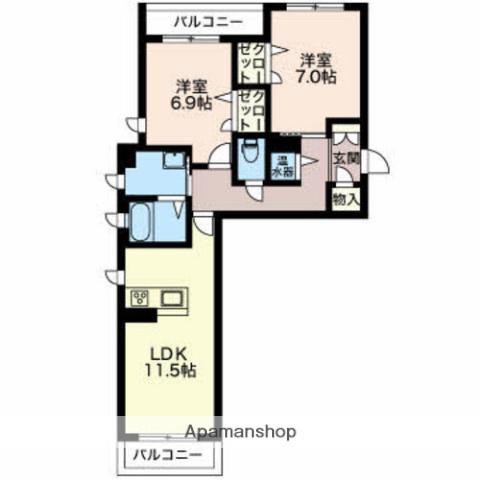 ベル モンターニュ(2LDK/3階)の間取り写真