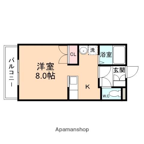 パナメゾンⅡ(ワンルーム/2階)の間取り写真