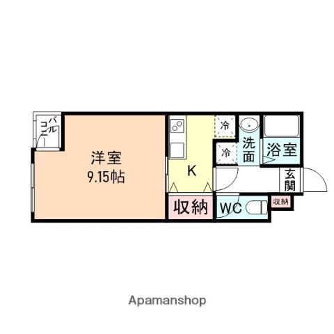 グランデ五福(1K/1階)の間取り写真