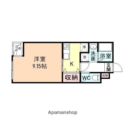グランデ五福(1K/3階)の間取り写真