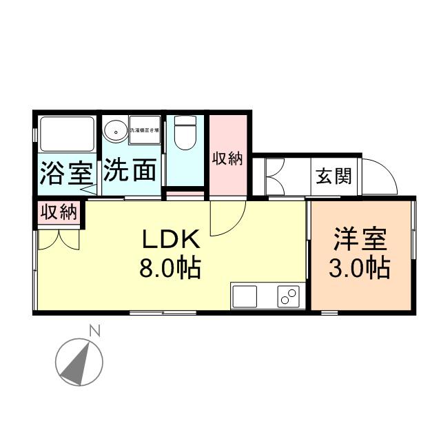 ルマーク(1LDK/1階)の間取り写真