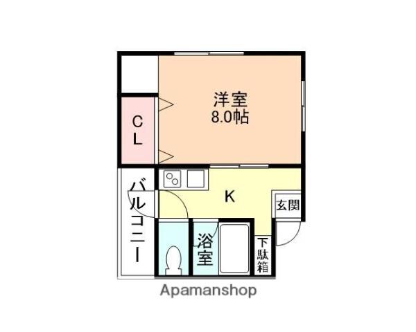 バジェット大町(1K/3階)の間取り写真