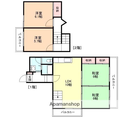 下赤江 PLEASE(4LDK/3階)の間取り写真