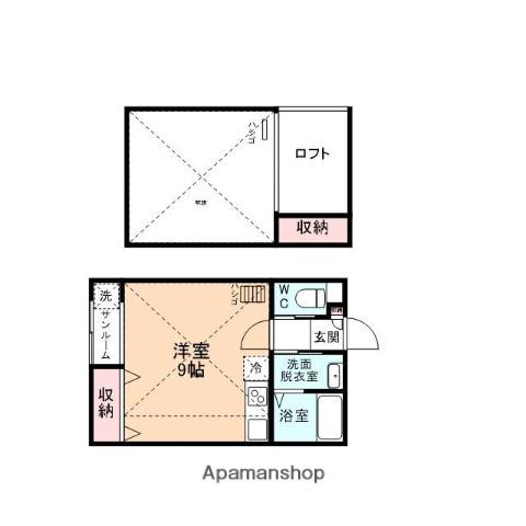 SMART SQUARE A(ワンルーム/2階)の間取り写真