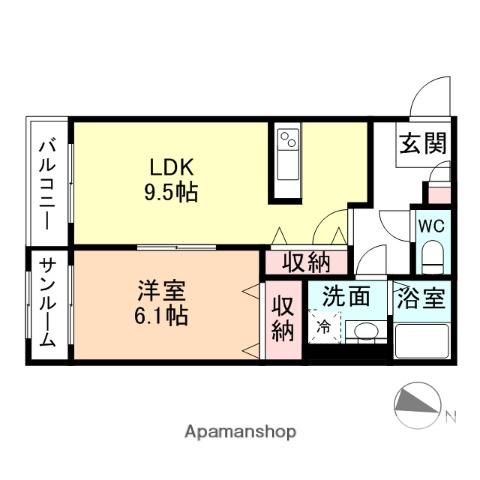 メゾン・ド・セレッソ(1LDK/1階)の間取り写真